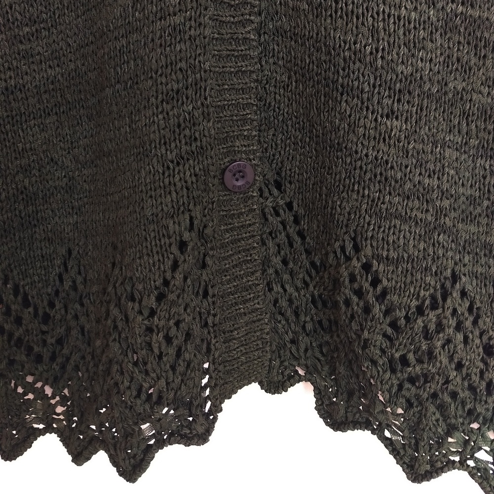 BCBG MAX AZRIA Long Olive Green Hooded Sweater L - Picture 6 of 6